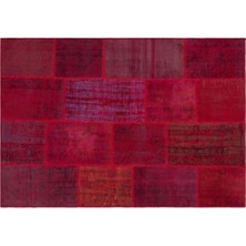Apex Halı El Dokuması Patchwork Vintage Yün-Pamuk Kırmızı Halı 33926 160 x 230 cm