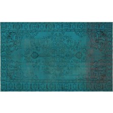 Apex Halı El Dokuması Vintage Yün-Pamuk Turkuaz Halı 28340 162 x 265 cm