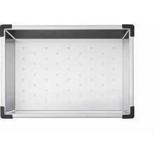 Odea Tr Evye Içi Süzgeç- 42.5cm x 20CM x 10CM Paslanmaz Çelik Mutfak Evye Kevgiri, Meyve Sebze Yıkama ve Kurutma Sepeti Platinum Stain Inox