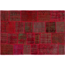Apex Halı El Dokuması Patchwork Vintage Yün-Pamuk Kırmızı Halı 34207 156 x 228 cm