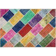 Apex Halı El Dokuması Patchwork Vintage Yün-Pamuk Multi Naturel Halı 35837 162 x 233 cm