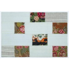 Apex Halı El Dokuması Patchwork Vintage Yün-Pamuk Karabağ Halı 25134 122 x 180 cm