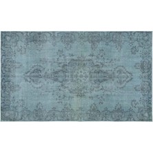 Apex Halı El Dokuması Vintage Yün-Pamuk Mavi Halı 23027 159 x 266 cm