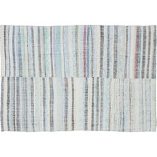 Apex Halı El Dokuması Vintage Yün-Pamuk Çizgili Çaput Halı 32170 157 x 232 cm