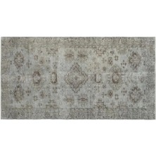 Apex Halı El Dokuması Vintage Yün-Pamuk Mavi Halı 19359 140 x 266 cm