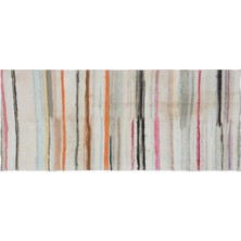 Apex Halı El Dokuması Vintage Yün-Pamuk Çizgili Çaput Halı 31751 142 x 328 cm