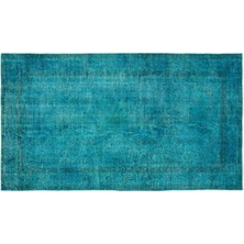 Apex Halı El Dokuması Vintage Yün-Pamuk Turkuaz Halı 17039 147 x 258 cm