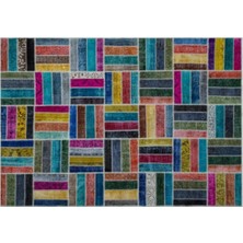 Apex Halı El Dokuması Patchwork Vintage Yün-Pamuk Multi Naturel Halı 26797 198 x 287 cm