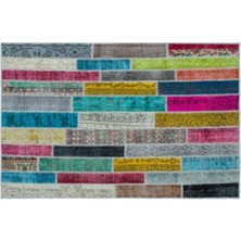 Apex Halı El Dokuması Patchwork Vintage Yün-Pamuk Multi Naturel Halı 25217 150 x 232 cm