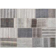 Apex Halı El Dokuması Patchwork Vintage Yün-Pamuk Çizgili Halı 1236 160 x 230 cm