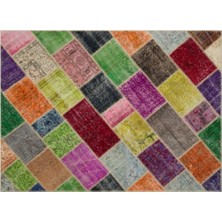 Apex Halı El Dokuması Patchwork Vintage Yün-Pamuk Multi Naturel Halı 22046 160 x 230 cm