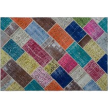 Apex Halı El Dokuması Patchwork Vintage Yün-Pamuk Multi Naturel Halı 22011 160 x 230 cm