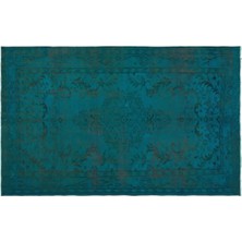 Apex Halı El Dokuması Vintage Yün-Pamuk Turkuaz Halı 23329 157 x 253 cm