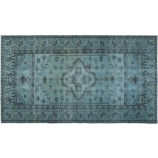 Apex Halı El Dokuması Vintage Yün-Pamuk Mavi Halı 22918 157 x 278 cm