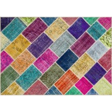 Apex Halı El Dokuması Patchwork Vintage Yün-Pamuk Multi Naturel Halı 36173 161 x 230 cm