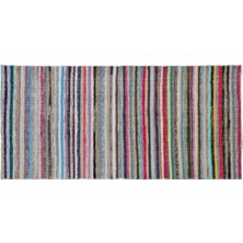 Apex Halı El Dokuması Vintage Yün-Pamuk Çizgili Çaput Halı 32043 148 x 305 cm