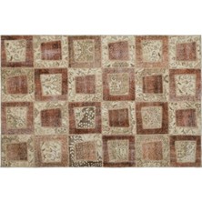 Apex Halı El Dokuması Patchwork Vintage Yün-Pamuk Bej Halı 21436 160 x 242 cm