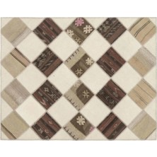 Apex Halı El Dokuması Patchwork Vintage Yün-Pamuk Çizgili Halı 11530 171 x 217 cm