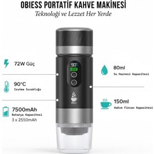 Odea Tr Obıess Taşınabilir Espresso Kahve Makinesi Siyah Şarjlı Kapsül ve Öğütülmüş Kahve ile Uyumlu V3