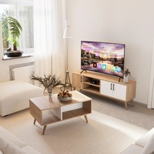 Mezza Set 1584-2074 Exxen Tv Ünitesi + Exxen Orta Sehpa - Sepet-Beyaz Rengi