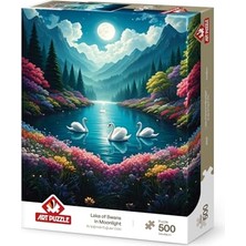 Pratik Ev Ay Işığında Kuğular Gölü 500 Parça Yapboz