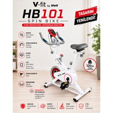 V-Fit By Voit HB101 Beyaz Spin Bike Taşınabilir, Direnci Ayarlanabilir, Elden Nabız Ölçer, Sessiz Çalışır