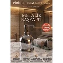 Banyom Home Paslanmaz Pirinç Krom Kaplama Lüks Sıvı Sabunluk - 10 Yıl Garantili Pirinç Pompalı Tezgah Üstü Banyo Sabunluğu