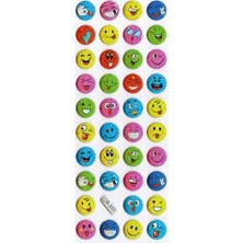 Pratik Ev Defter, Sticker Kabartmalı Sticker Planlayıcı Etiket (CB355) 16X7 Cm- Renkli Komik Emojiler
