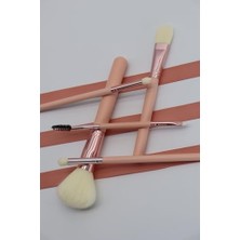 Pratik Ev Pembe Makyaj Fırçası Seti, 5'li