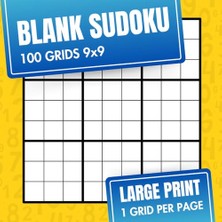 Pratik Ev Boş Sudoku Defteri, 100 Klasik 9x9 Izgara, Büyük Baskı, Sayfa Başına 1 Boş Sudoku Tablosu