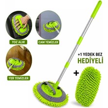 Techmaster Mikrofiber Oto Araba Araç Cam Yıkama Temizleme Fırçası Mopu Yedek Bez