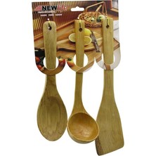 Odea Tr 3pcs Ahşap Bambu Mutfak Servis Seti KAŞIK=27CM - KEPÇE=27CM - SPATULA=32CM (5264)