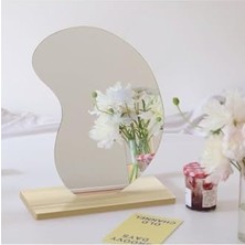 Pratik Ev Fasulye Tanesi Görünümlü Kore Tarzı Masaüstü Makyaj Aynası -20 cm
