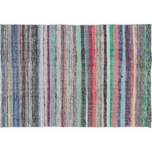 Apex Halı El Dokuması Vintage Yün-Pamuk Çizgili Çaput Halı 32127 156 x 230 cm