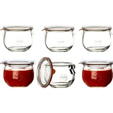 Pratik Ev Hava Geçirmez Clip-Close Kapalı Tulip 580 ml Kapaklı Kap 100 Mm; 6 Adet, Cam, Şeffaf, 6