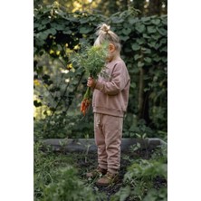 Cigit Basic Karyoka Detaylı Sweatshirt Takım 3-8 Yaş Bej
