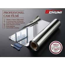 Schumi Aynalı Cam Filmi %85 Isı Yalıtımlı 100 cm x 1 Metre Çizilmez Cam Filmi