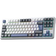 Aula F87 Pro Mekanik Kablosuz TKL Klavye, Bluetooth Bağlantılı, Ev - Ofis Kullanımı için Mavi