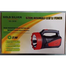 Gold Silver GS-2630 Şarjlı El Feneri 5W LED Işık Uzantısı 1000 Metre Dayanıklı Gövde