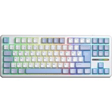 Aula F87 Pro Mekanik TKL Makrolu Hot Swap Türkçe Q  Klavye Buz Mavisi Kablosuz Bağlantı ile Ev - Ofis Kullanımına Uygun