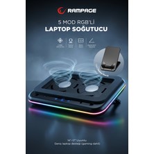 Rampage S55 Angel Siyah 5 Mod Rgb 120*120MM 2 Fanlı 14-17 LED Ekranlı Notebook Soğutucu Stand