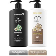 Dp Daily Perfection Şampuan Mentol 800 ml & Saç Bakım Kremi Hindistan Cevizi 500 ml