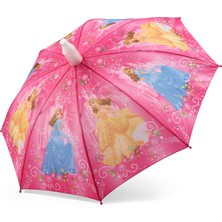Almera Kız Çocuk Şemsiyesi PVC Kılıflı Happy Girl Pembe Renkli ve Pratik Kullanım İçin