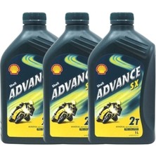 Shell 2t Sx 1 Lt 2 Zamanlı Mineral Motosiklet Yağı 3'lü