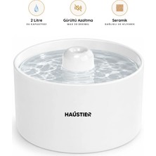Haustier WF013 Seramik Otomatik Kedi Su Sebili,kedi Su Pınarı, 2lt Hazne,çok Katmanlı Filtrasyon,ultra Sessiz