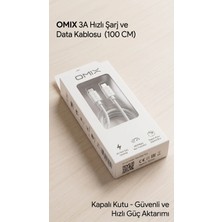 Omıx Usb-C To Usb-C 3A Şarj ve Data Kablosu