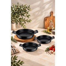Lavonni Nirvana 3 Parça Döküm Sahan Seti 18-20-22 cm – Yanmaz Yapışmaz, Eşit Isı Dağılımlı Profesyonel Sahan Omlet  Seti