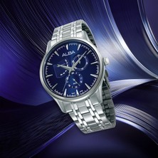 Alba AZ8015X1 Quartz Çelik Gri Lacivert Kadran 42 mm Erkek Kol Saati