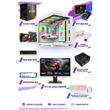 Symoon SYMOONPC0100 Oyun Bilgisayarı Ryzen 5 5600 Rtx 5060 8gb 16GB Ram 500GB SSD 240MM Sıvı Soğutma 24.5 Inç Monitör