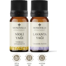 Monoville Nioli Yağı 10 ml, Lavanta Yağı 10 ml 2'li Set Saf ve Doğal (Niaouli and Lavender Oil) 2x10 ml